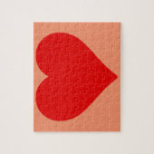 赤いハートシェイプラブクラシックシンプルミニマリズム ジグソーパズル (縦)