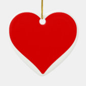 赤いハートシェイプラブクラシックシンプルミニマリズム セラミックオーナメント (裏面)