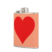 赤いハートシェイプラブクラシックシンプルミニマリズム フラスク (左)