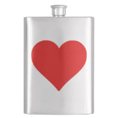 赤いハートシェイプラブクラシックシンプルミニマリズム フラスク (正面)