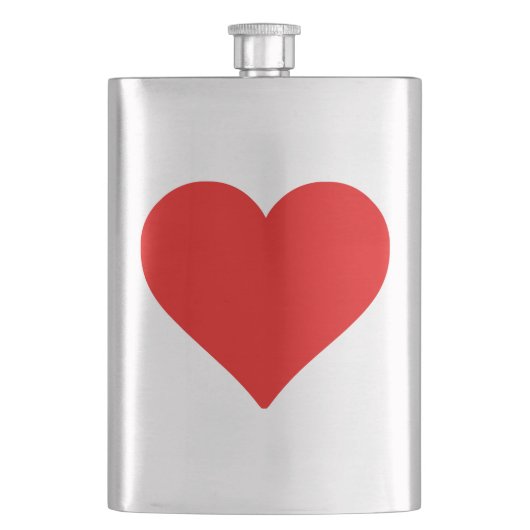 赤いハートシェイプラブクラシックシンプルミニマリズム フラスク (正面)