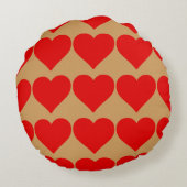赤いハートシェイプラブクラシックシンプルミニマリズム ラウンドクッション (裏面)