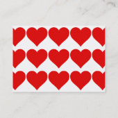 赤いハートシェイプラブクラシックシンプルミニマリズム 名刺 (裏面)