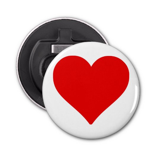 赤いハートシェイプラブクラシックシンプルミニマリズム 栓抜き (正面)