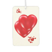 赤いハートシンプルオンホワイトハッピーバレンタインデー | カーエアーフレッシュナー (正面)