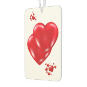 赤いハートシンプルオンホワイトハッピーバレンタインデー | カーエアーフレッシュナー (左)