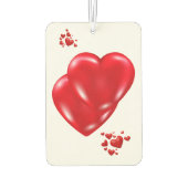 赤いハートシンプルオンホワイトハッピーバレンタインデー | カーエアーフレッシュナー (裏面)
