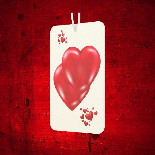 赤いハートシンプルオンホワイトハッピーバレンタインデー | カーエアーフレッシュナー