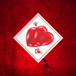 赤いハートシンプルオンホワイトハッピーバレンタインデー | スタンダードカクテルナプキン