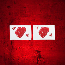 赤いハートシンプルオンホワイトハッピーバレンタインデー | 枕カバー