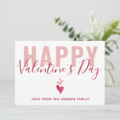 赤いハートシンプルハッピーバレンタインデースクリプト シーズンカード (スタンド正面)