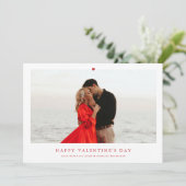 赤いハートシンプルハッピーバレンタインデー写真 シーズンカード (スタンド正面)