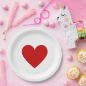 赤いハートシンプルラブミニマルモダンリストクラシック ペーパープレート (パーティー)