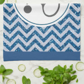 赤いハートシンプル付き灰色の看護聴診器 キッチンタオル (折り畳み)