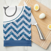 赤いハートシンプル付き灰色の看護聴診器 キッチンタオル (四つ折り)