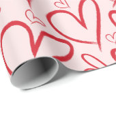 赤いハートシームレスパターン ラッピングペーパー (ロールコーナー)