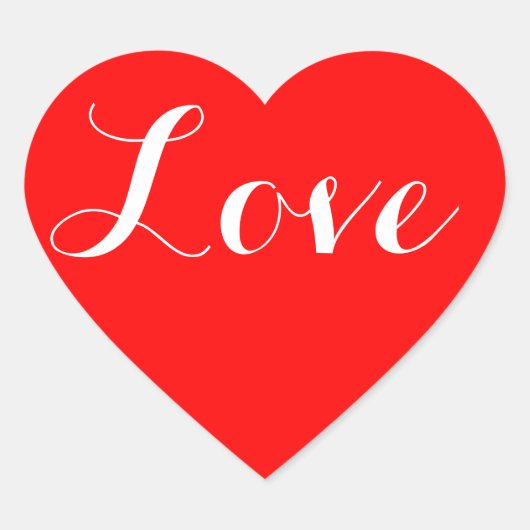赤いハートシール愛でホワイトレタリング ハートシール (正面)