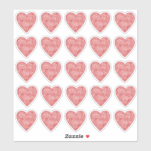 赤いハートシール シール (シート)