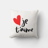 赤いハートジェトアイメ私はあなたを愛するバレンタインデー クッション (正面)