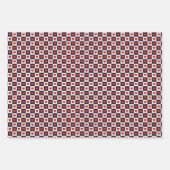 赤いハートスクエアパターンValentines Day ラッピングペーパーシート (正面2)