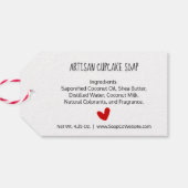 赤いハートスクリプトタイポグラフィメイドラブクラフト ギフトタグ (裏面横)