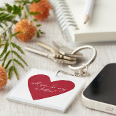 赤いハートスクリプトバレンタインデー キーホルダー (正面右)