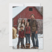 赤いハートスクリプトラブファミリーフォトバレンタインデー シーズンカード (裏面)