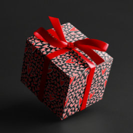 赤いハートスタイリッシュパタンバレンタインの日 ラッピングペーパー