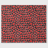 赤いハートスタイリッシュパタンバレンタインの日 ラッピングペーパー (フラット)