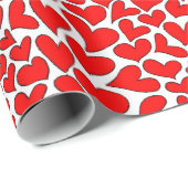 赤いハートスタイリッシュパタンバレンタインの日 ラッピングペーパー (ロールコーナー)
