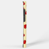 赤いハートスタイリッシュパターンの上品なベージュ SAMSUNG GALAXYケース (右側面)