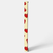 赤いハートスタイリッシュパターンの上品なベージュ SAMSUNG GALAXYケース (左側面)