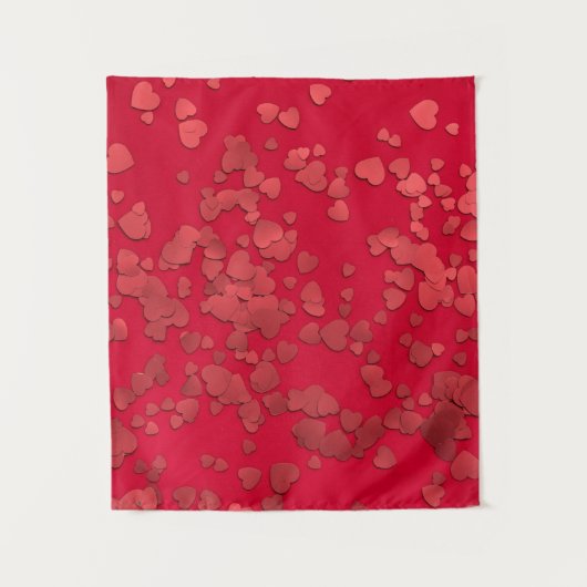 赤いハートステッカーデジタル タペストリー (正面)