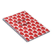 赤いハートストライプの ノートブック (右側)