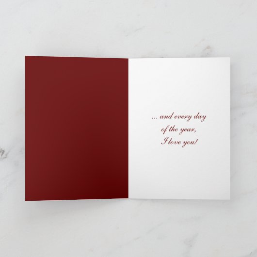 赤いハートスワーズバレンタインデーのグリーティングカード シーズンカード (内部)