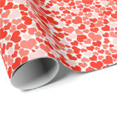 赤いハートズバレンタインデーピンクラブホリデー ラッピングペーパー (ロールコーナー)