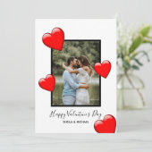 赤いハートズホワイトハッピーバレンタインの写真 シーズンカード (スタンド正面)