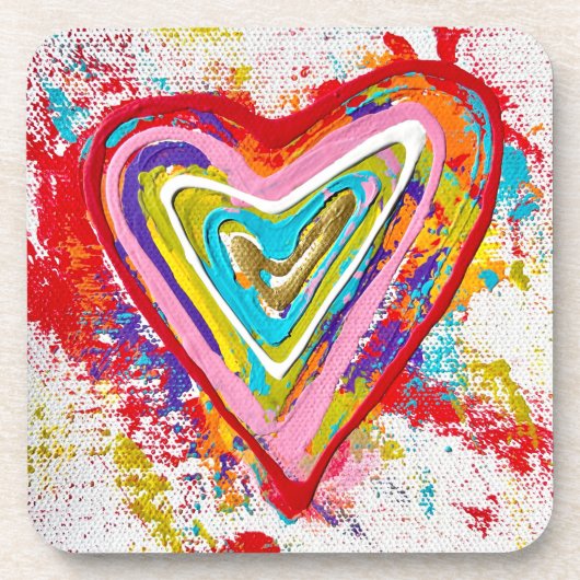 赤いハートセット6コースター コースター (正面)