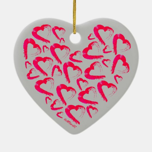 赤いハートセラミックオーナメント セラミックオーナメント (裏面)