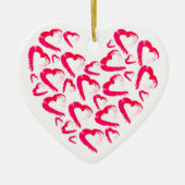赤いハートセラミッククリスマスオーナメント セラミックオーナメント (正面)
