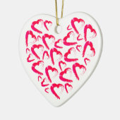 赤いハートセラミッククリスマスオーナメント セラミックオーナメント (左)