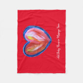 赤いハートソフトフリースカスタムベビーブランケット フリースブランケット (正面)