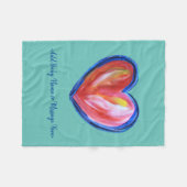 赤いハートソフトフリースカスタムベビーブランケット フリースブランケット (正面(横))