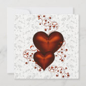 赤いハートダマスクスウィート16バースデーパーティー 招待状 (裏面)