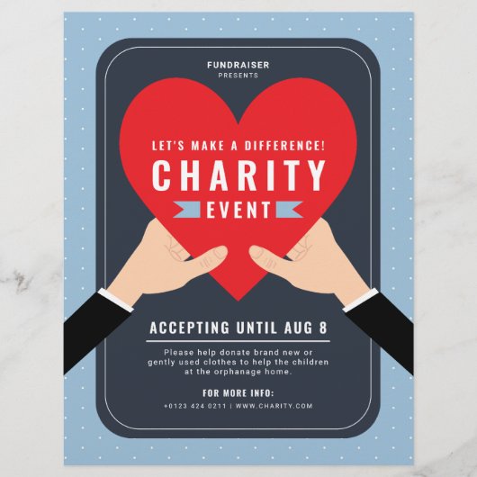 赤いハートチャリティーファンドレイザーイベント チラシ (正面)