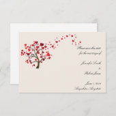 赤いハートツリーアイボリー保存日付 セーブザデート (正面/裏面)