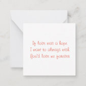 赤いハートツリーバレンタインデー ノートカード (裏面)