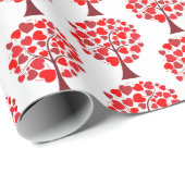 赤いハートツリーバレンタイン ラッピングペーパー (ロールコーナー)
