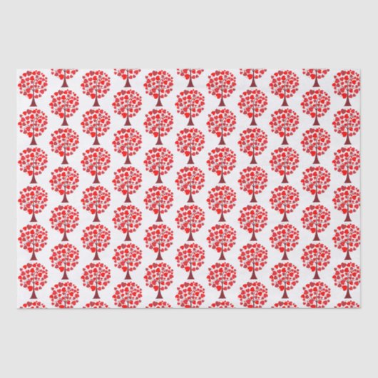 赤いハートツリーバレンタイン 薄葉紙 (正面)