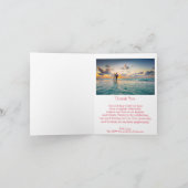 赤いハートデザインヴァレンティネス結婚デイ サンキューカード (内部)